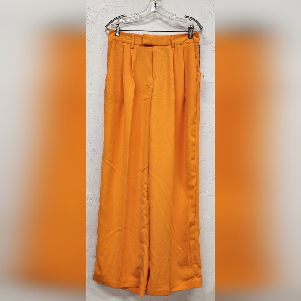 Women's High-Rise Straight Fit Fluid Pants - A New Day Orange 8